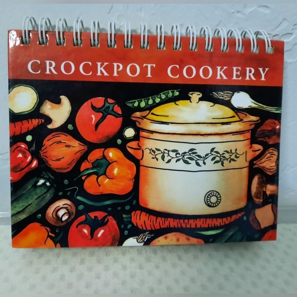 Vintage Mini Crockpot Cookery Cookbook, Stand Alone Recipe Book Cute Spiral